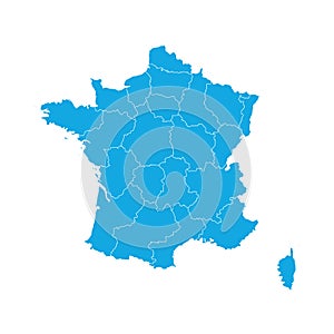 France Map Blue