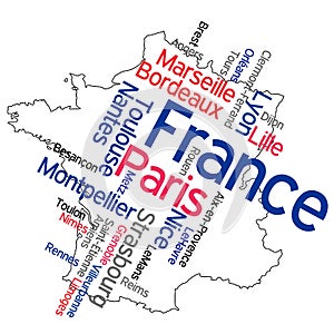 France map and cities