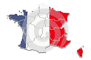 France map, 3D rendering