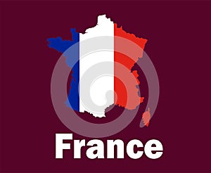 France Map Flag With Names Symbol Design Europe football Final Vector
