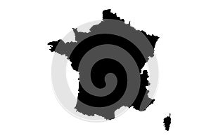 France map with gray tone on white background,illustration,textured , Symbols of France,vector illustration