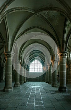 France. Mont Saint-Michel in the winter.