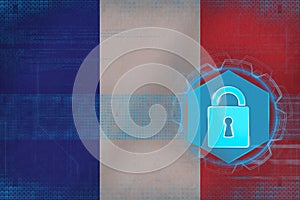 France network protected. Computer protection concept.