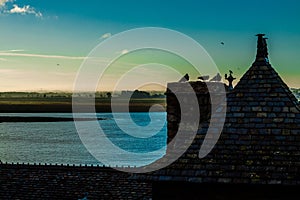 France. Normandy. Mont Saint-Michel. Roofs