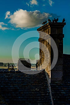 France. Normandy. Mont Saint-Michel. Roofs