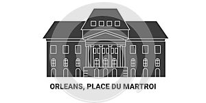 France, Orleans, Place Du Martroi, travel landmark vector illustration photo