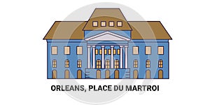 France, Orleans, Place Du Martroi, travel landmark vector illustration photo