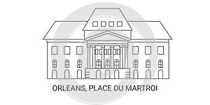 France, Orleans, Place Du Martroi, travel landmark vector illustration photo