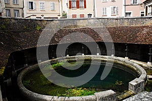 France- Panoramic Overview of the Historic Fosse Dionne Spring in Tonnerre