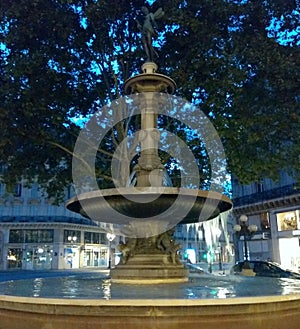 France, Paris, Ave de l\'Opera, Fontaine De Theatre Francais