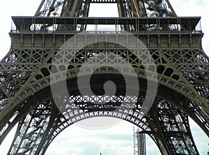 France, Paris, Champ de Mars, view of the Eiffel Tower