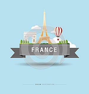 France, Paris, Eiffel Tower, destination, typography