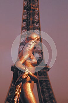 France. paris. eiffel tower from palais de chaillot. photo