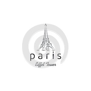 France Paris Eiffel Tower for Travel Logo design