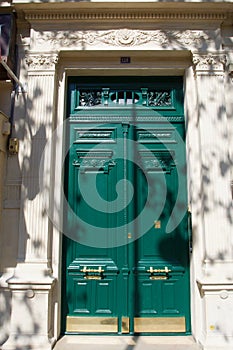 France Paris Ornate green door  847328