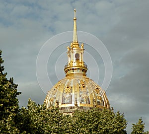 France, Paris, rue de Grenelle, Army Museum, dome and spire of building