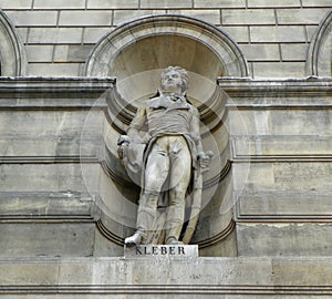 France, Paris, Rue de Rivoli, Printemps Paris Louvre, statue of Kleber