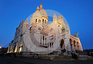 France. Paris. Sacre Coeur at night