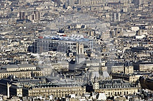 France, Paris; sky city view with beaubourg museum photo