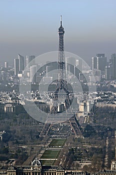 France, Paris; sky city view with the Eiffel tower