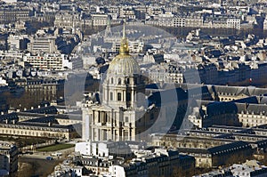 France, Paris; sky city view with Invalides