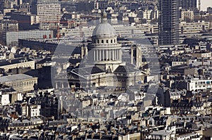 France, Paris; sky city view with the Pantheon