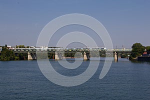 France Paris Train crossing Seine River  847672