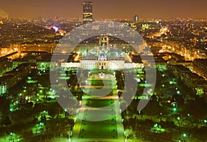 France. Paris. View from Tour Eiffel at night