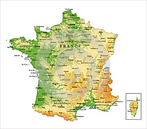 France physical map