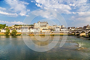 France. The picturesque Castle of Amboise on the banks of the Loire