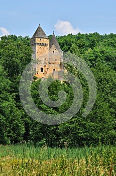 France, picturesque castle of Laussel in Dordogne