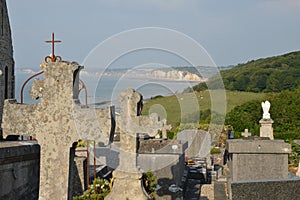 France, the picturesque cemetery of Varengeville sur Mer