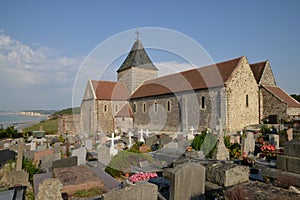 France, the picturesque church of Varengeville sur Mer