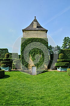 France, picturesque Jardins du Manoir d Eyrignac in Dordogne