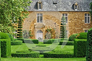 France, picturesque Jardins du Manoir d Eyrignac in Dordogne