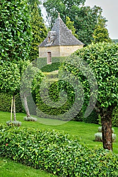 France, picturesque Jardins du Manoir d Eyrignac in Dordogne