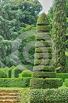 France, picturesque Jardins du Manoir d Eyrignac in Dordogne photo