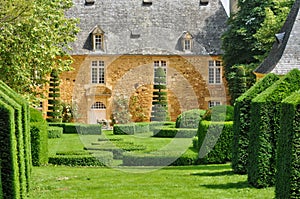 France, picturesque Jardins du Manoir d Eyrignac in Dordogne