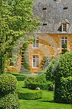 France, picturesque Jardins du Manoir d Eyrignac in Dordogne