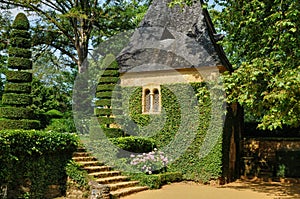 France, picturesque Jardins du Manoir d Eyrignac in Dordogne