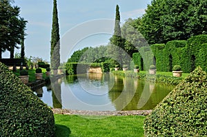 France, picturesque Jardins du Manoir d Eyrignac in Dordogne