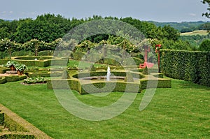 France, picturesque Jardins du Manoir d Eyrignac in Dordogne