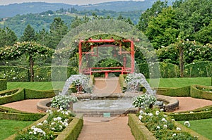 France, picturesque Jardins du Manoir d Eyrignac in Dordogne