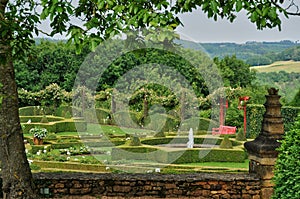 France, picturesque Jardins du Manoir d Eyrignac in Dordogne