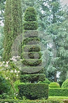 France, picturesque Jardins du Manoir d Eyrignac in Dordogne