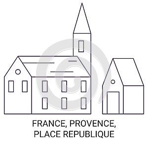 France, Provence, Place Republique travel landmark vector illustration photo