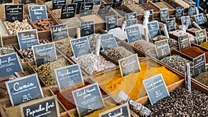 France Provenece spises and herbs in Market