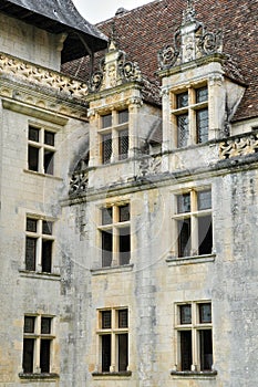 France, renaissance castle of Puyguilhem in Dordogne