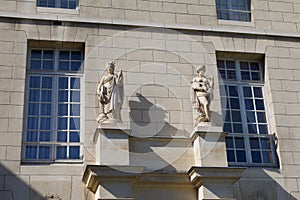 France Rueil-Malmaison Two statues at main facade of Chateau de Malmaison  847635