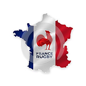 France Rugby logo map with flag